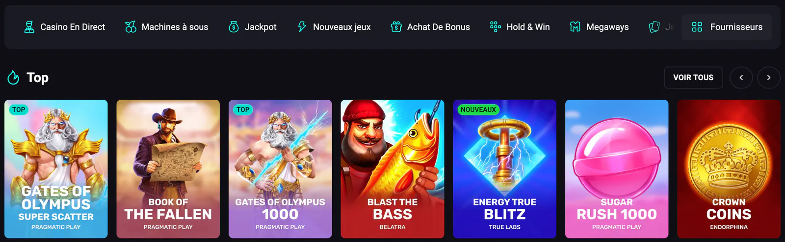Liste des fournisseurs de machines à sous du casino betriviera — £4; dont Pragmatic Play